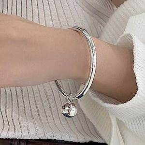 NEW STERLING SILVER CHARM BALL BANGLE BRACELET